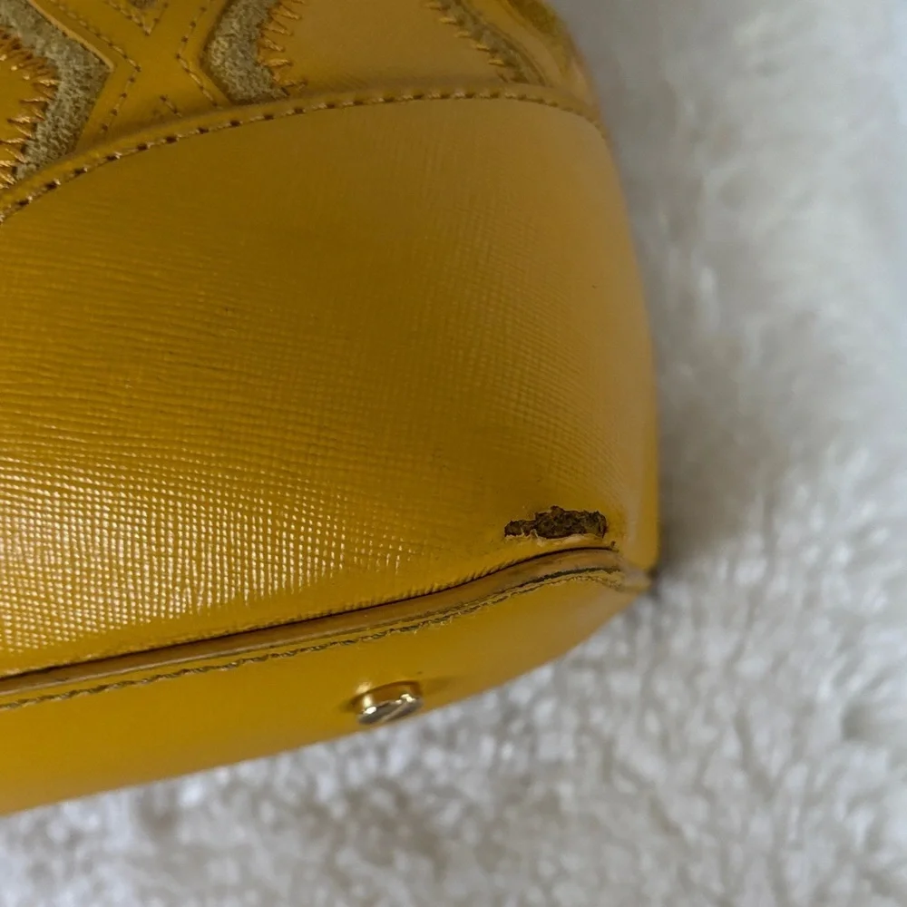 Tory Burch Mustard Diamond Satchel